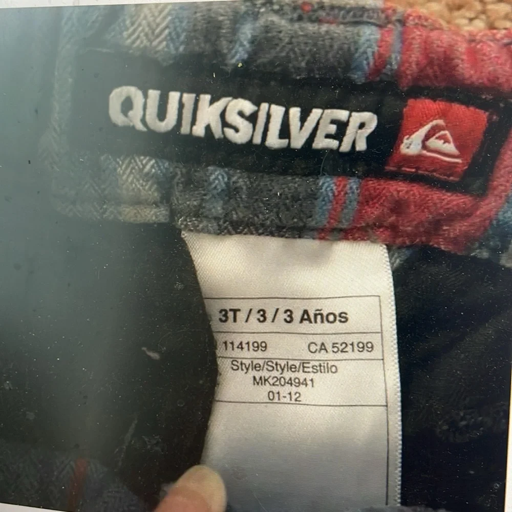 Quiksilver Blue & Red Plaid Bermuda Shorts 3T